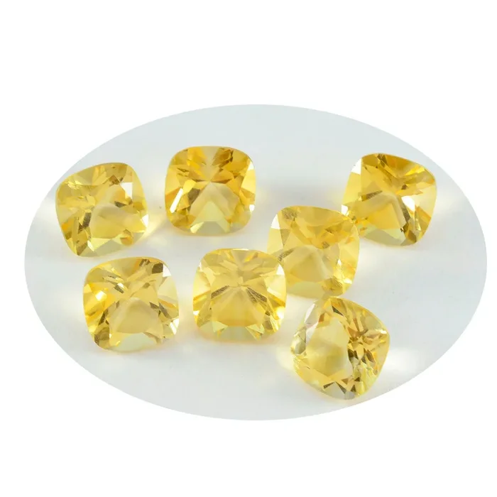 Citrine 1PC Small 7×7 MM Cushion Faceted Yellow Splendid Semi Precious Loose Gemstone