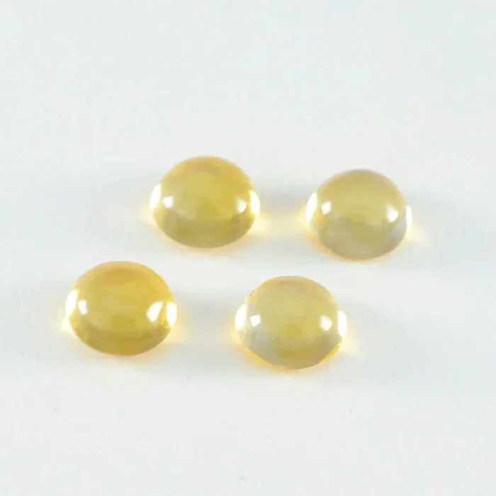 Citrine 1PC Small 8×8 MM Round Cabochon Yellow Genuine semi Precious Loose Gems