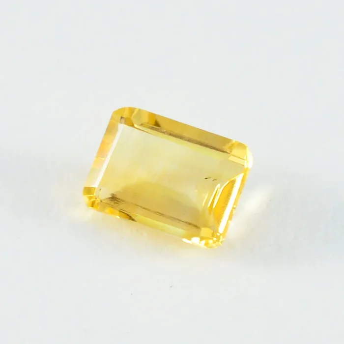 Citrine 1PC Tiny 5×7 MM Emerald Faceted Yellow Polished Semi Precious Loose Gems