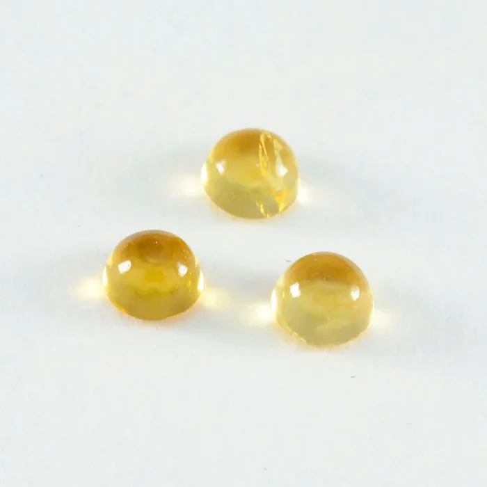 Citrine 1PC Tiny 6×6 MM Round Cabochon Yellow High-Quality semi Precious Precious Gemstone