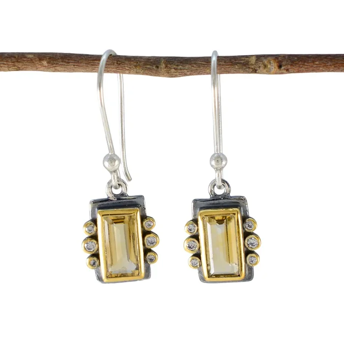 Citrine American María multiple Dangle Yellow Silver Earring
