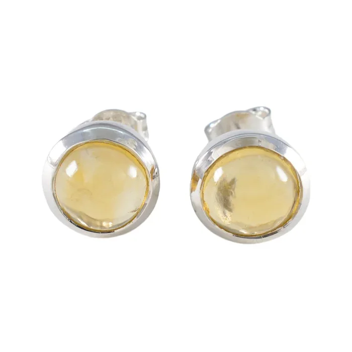 Citrine American Micaelaa Solitaire Stud Yellow 925 Sterling Silver Earring