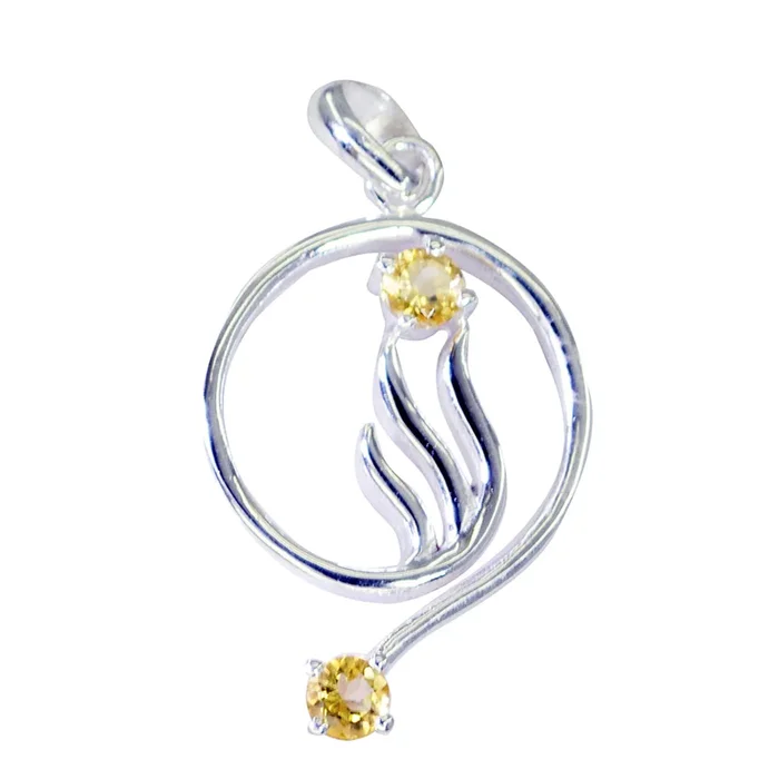Citrine Essential Moroccan 92.5 Silver Toi et Moi Inès valentine Yellow Pendant Jewellery