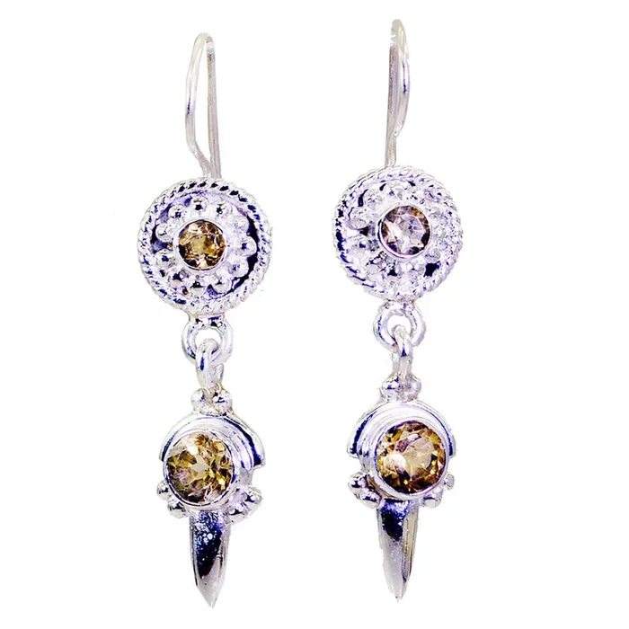 Citrine Italian Elena multiple Dangle Yellow Silver Earring