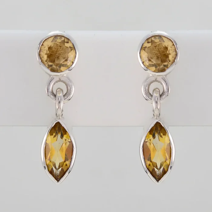 Citrine Mexican Ella multiple Stud Yellow 92.5 Silver Earring