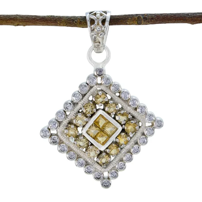 Citrine Statement American 92.5 Silver multiple Mariana valentine Yellow Pendant Jewellery