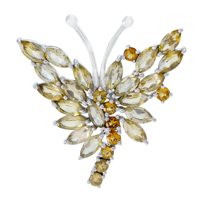 Citrine Statement Mexican 925 Silver multiple Laura Feminine Yellow Pendant Jewelry