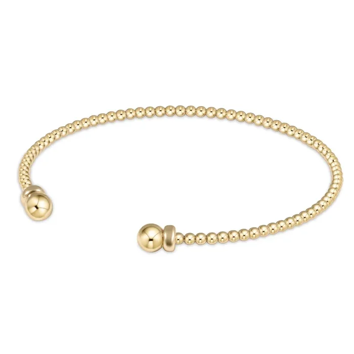 Classic Gold 2mm Bead Cuff – Gold