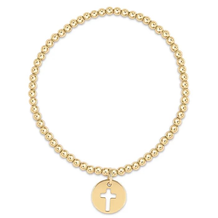 Classic Gold 3mm Bead Bracelet – Blessed Gold Disc