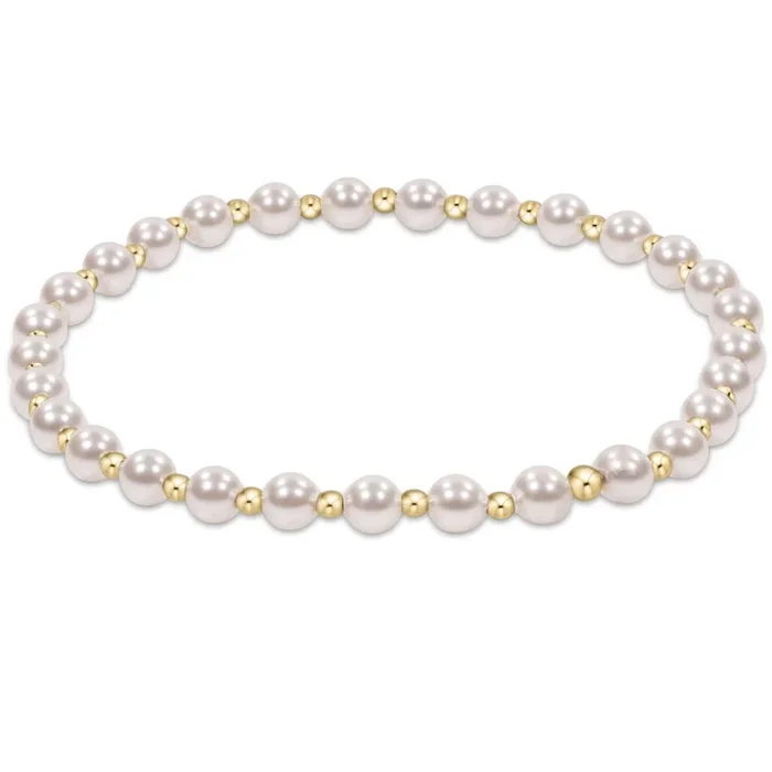 Classic Grateful Pattern 4mm Bead Bracelet – Pearl