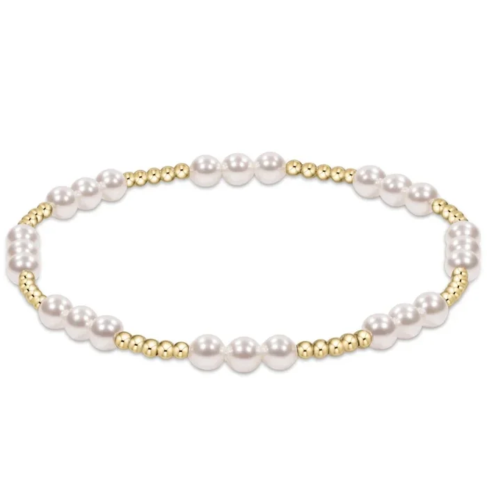 Classic Joy Pattern 4mm Bead Bracelet – Pearl