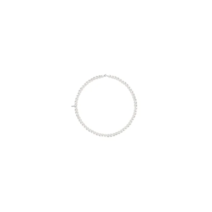 Claverin Timeless 6 necklace in white gold and white pearls – 66 pearls 6/6.5 mm- Lepage