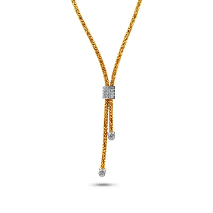 Clearance-Silver 925 Rose Gold and Rhodium Plated Italian Necklace – ITN00106RGP