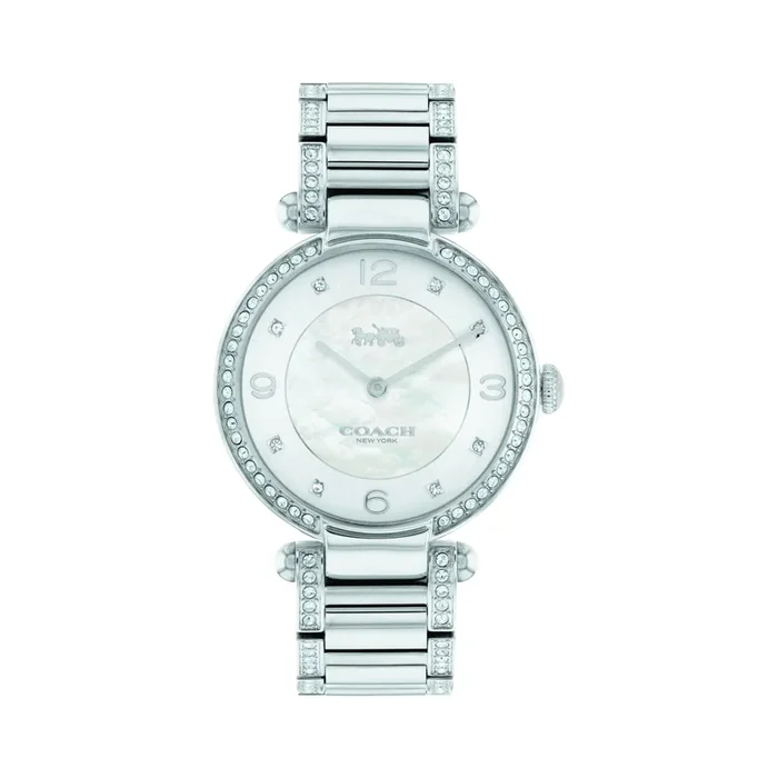 Coach Cary 34MM Mother of Pearl Dial Crystal Accent Watch. 14503830