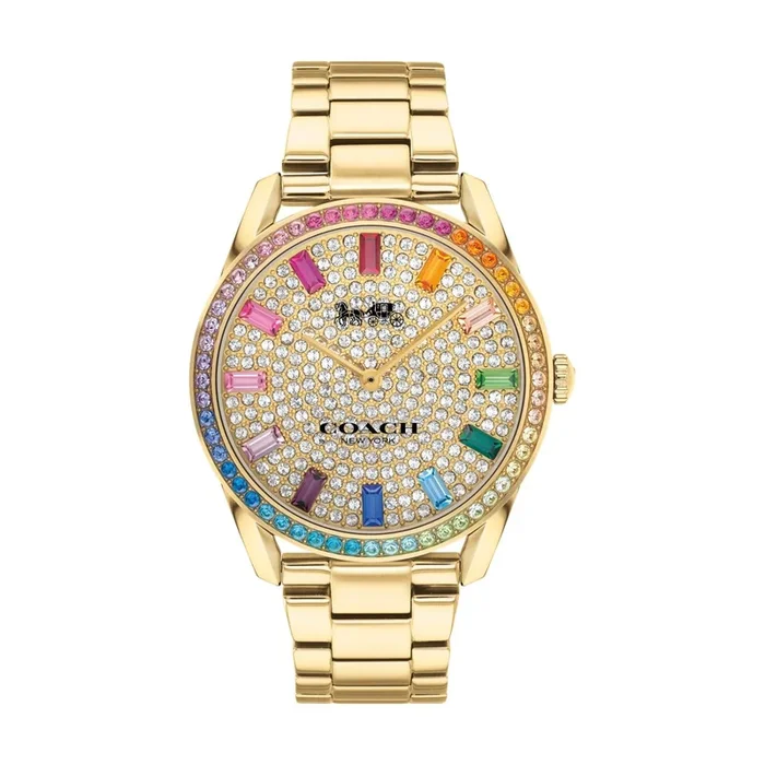 Coach Preston 36MM Rainbow Colored Crystal Accent Watch. 14503657