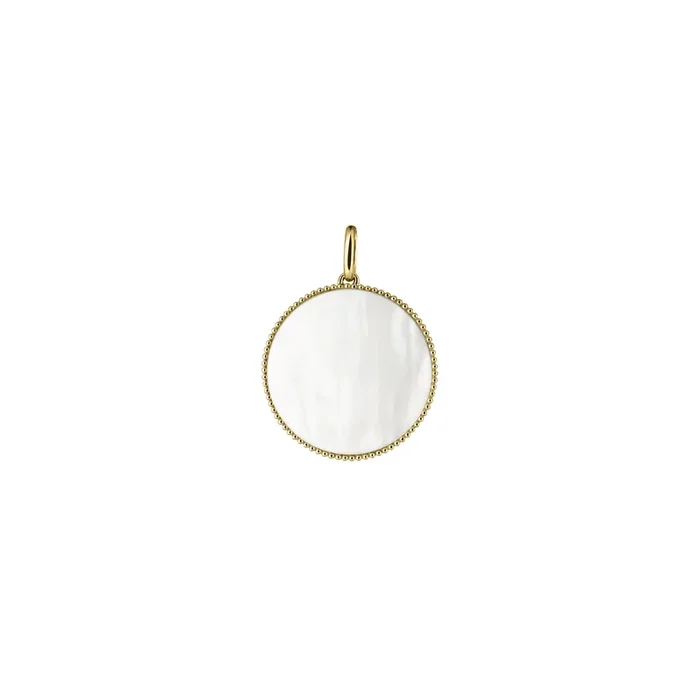 Colette Lune Perlée medal yellow gold mother-of-pearl | LEPAGE