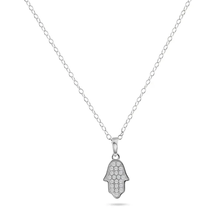 Colgante colgante Hamsa Micro Pave CZ chapado en rodio de plata 925 – ACP00036