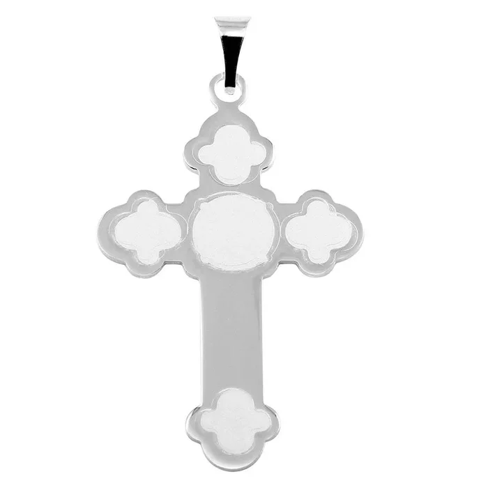 Colgante de cruz Bottoni de plata de ley 925 pulida – BSP00037