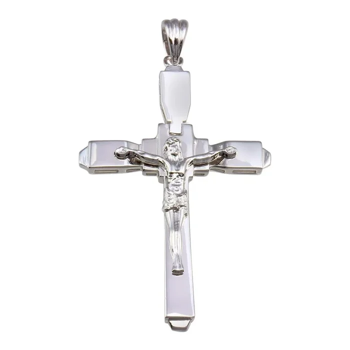 Colgante de cruz de plata de ley 925 rodiada – GMP00048