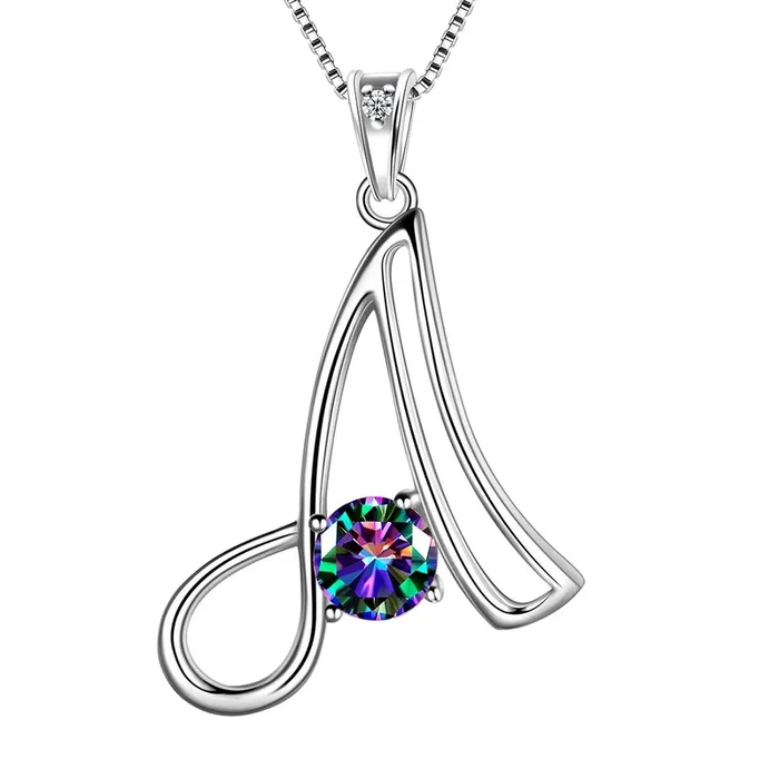 Collar con colgante de letra A inicial para mujer, joyería con nombre para niña, regalo de plata de ley 925