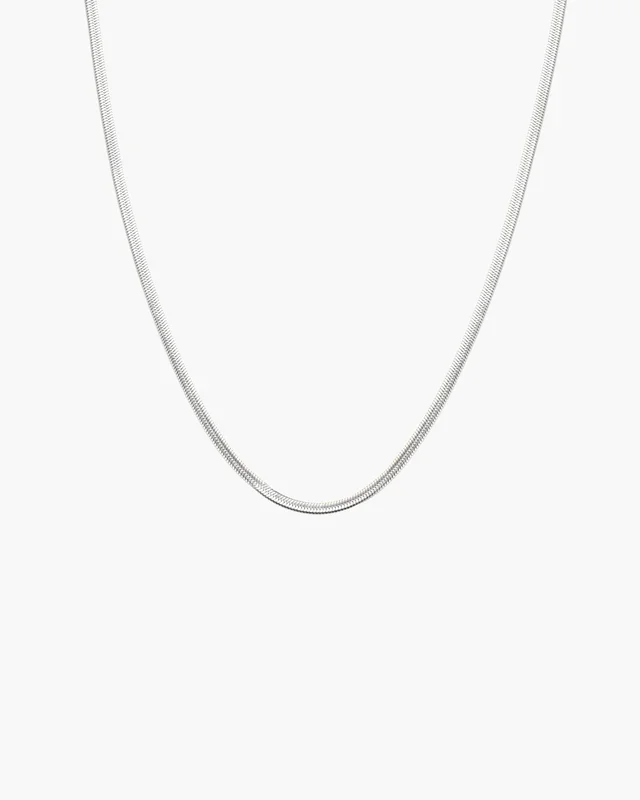 Collar de cadena de espina de pescado de 3 mm en plata