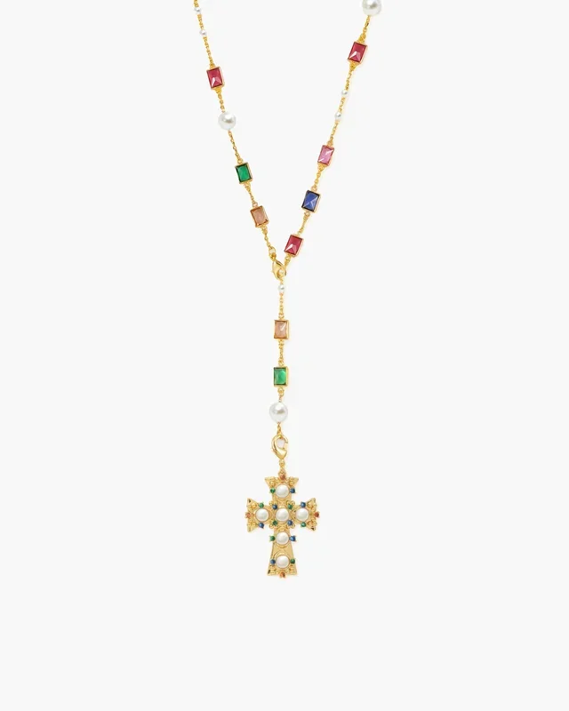 Collar de cruz de perla del amante de Helius