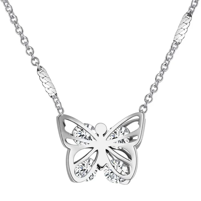 Collar de mariposa para mujeres y niñas, joyería de regalo de acero inoxidable