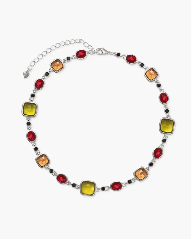Collar multicolor con harmonia en plata