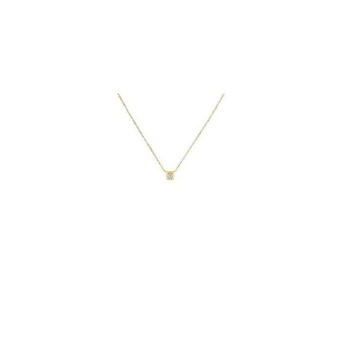 Collier Dinh Van Le Cube Diamant moyen modèle en or jaune et diamant 608111 – Lepage
