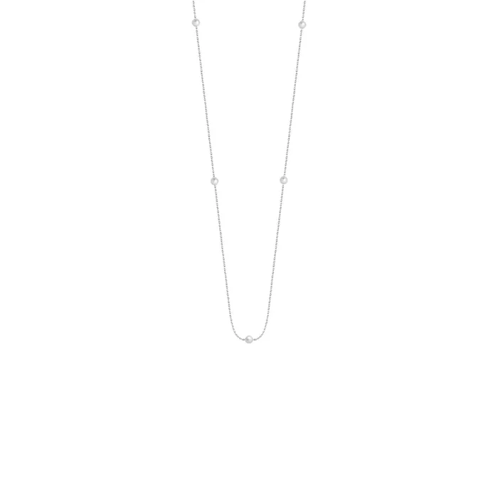 Collier Give Me Five en or blanc et perles blanches PP5-B-001 – Lepage