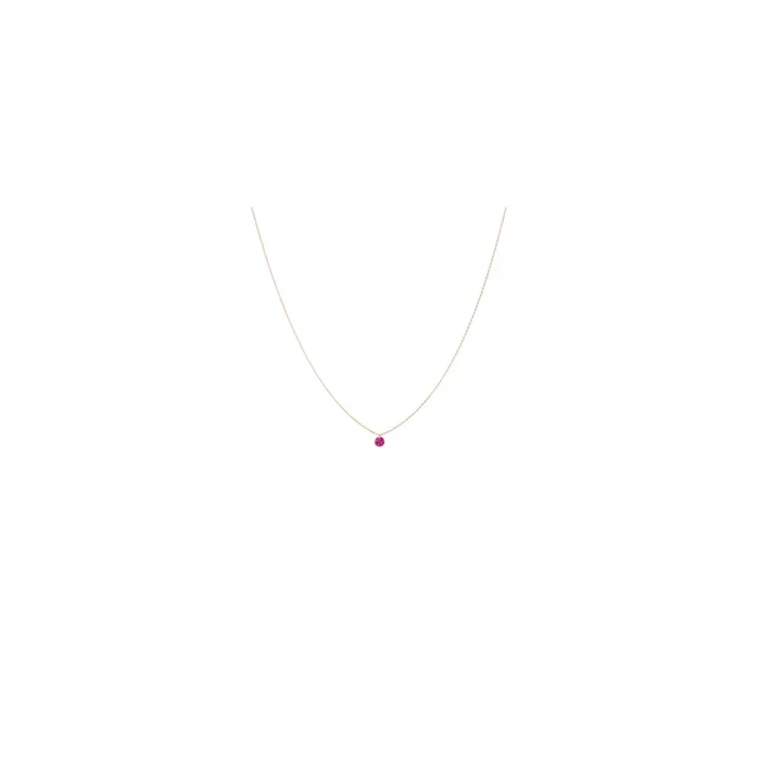 Collier La Brune et La Blonde Confetti en or rose et rubis taille brillant 0,50 carat