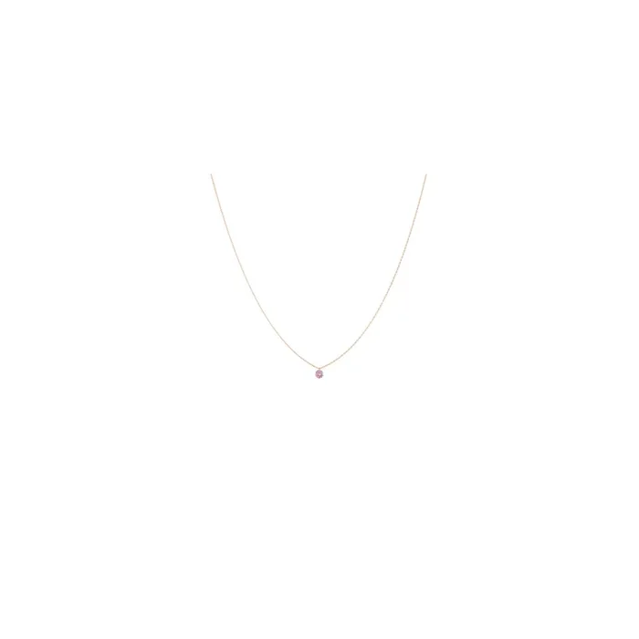 Collier La Brune et La Blonde Confetti en or rose et saphir rose taille brillant 0,50 carat
