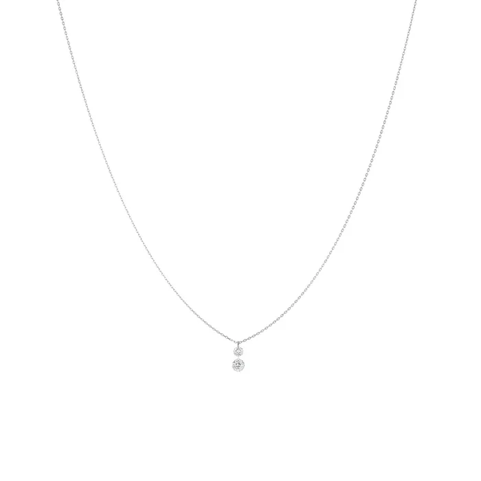 Collier La Brune et La Blonde Duo or blanc 2 diamants 0,20 c – Lepage