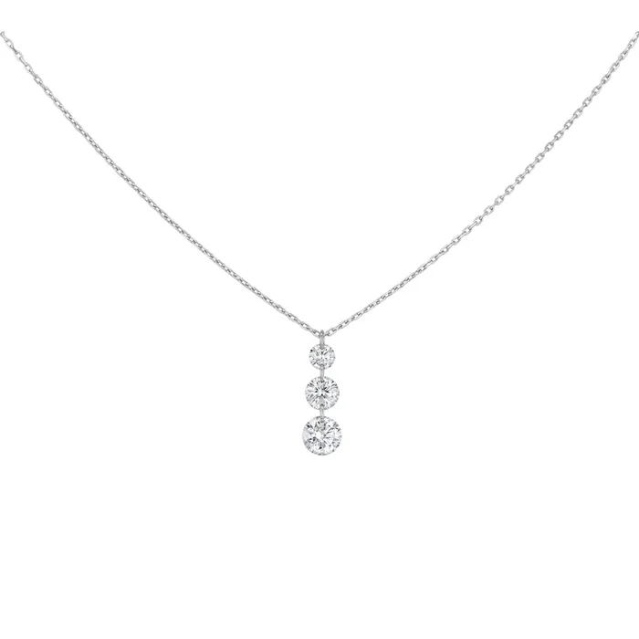 Collier La Brune et La Blonde Trio or blanc 3 diamants 0,40 c – Lepage