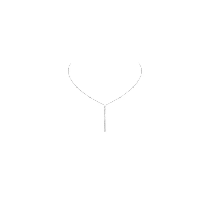 Collier Messika Barrette verticale Gatsby or blanc et diamants – Lepage
