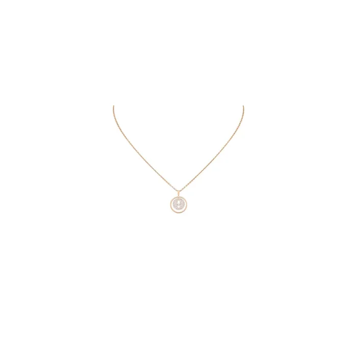 Collier Messika Lucky Move petit modèle pavé en or rose et diamants