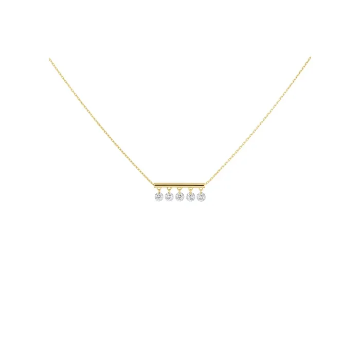Collier Pampilles en or jaune 5 diamants brillant 0,50 ct – Lepage