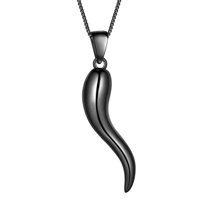Collier porte-bonheur en corne italienne, pendentif pour femmes et hommes, bijoux cadeau en argent sterling