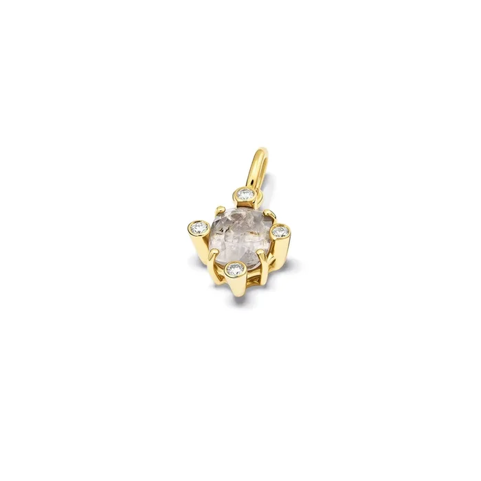Compass Medium Necklace Pendant 18ct Yellow Gold – Pale Pink Sapphire & Diamond