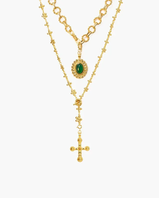 Conjunto de collar de esmeralda