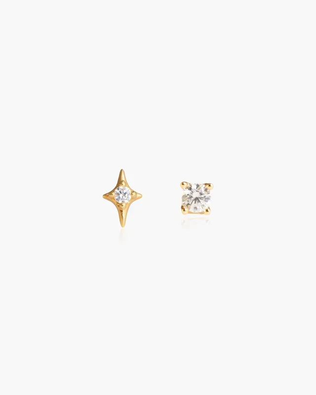 Conjunto de pendientes de hélice de reverso plano con brillo