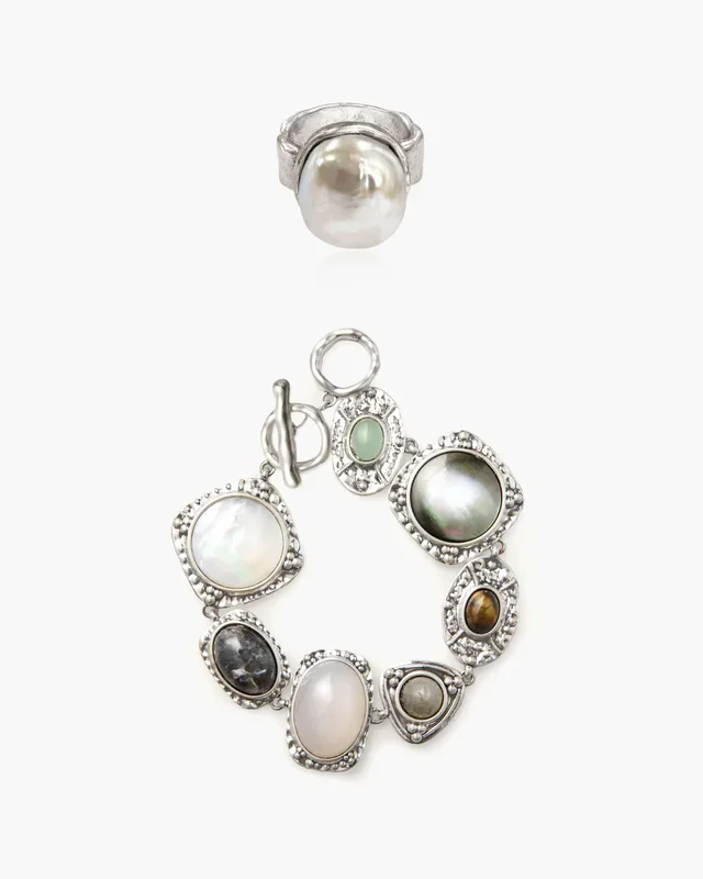 Conjunto de pulsera Atenea y anillo iris
