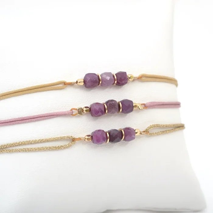 Cord bracelet – Bali (ruby)