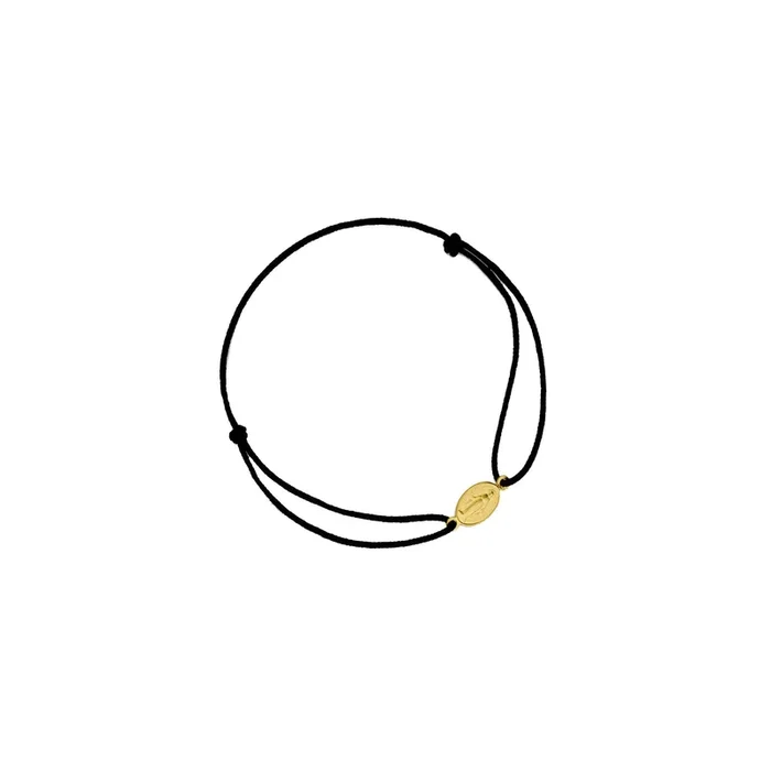 Cord bracelet A.Augis Miraculous Medal in yellow gold – Lepage