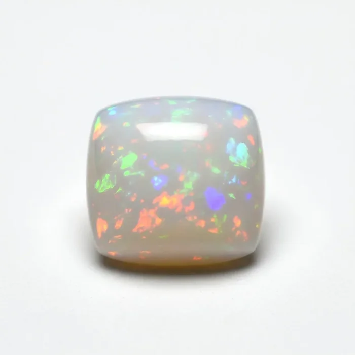 Created Opal 10PC Tiny 5×5 MM Cushion Cabochon White Sparkling semi Precious Semi Precious Gemstone