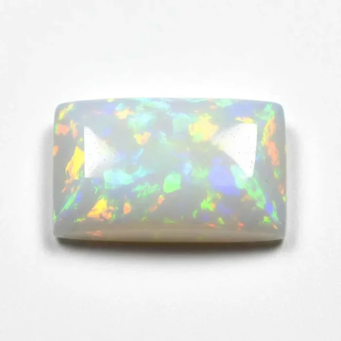 Created Opal 1PC Large 8×12 MM Emerald Cabochon White Superior semi Precious Loose Gemstone