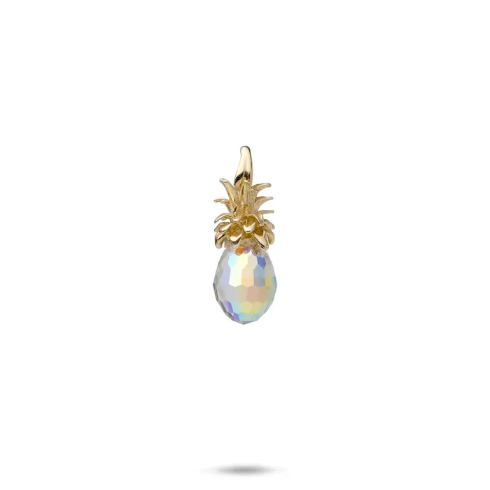 Crystal Pineapple Pendant in Gold – 20mm