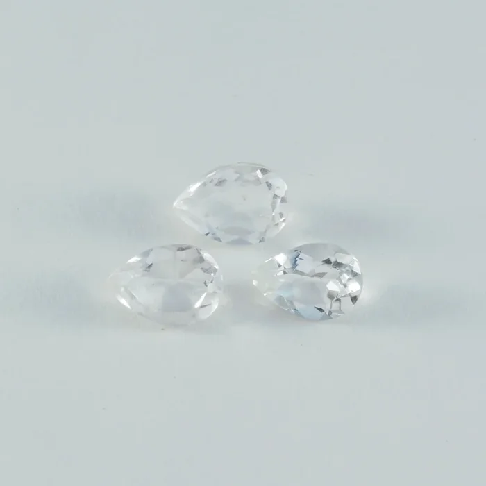 Crystal Quartz 10PC Tiny 4×6 MM Pear Faceted White Shine Semi Precious Loose Gems