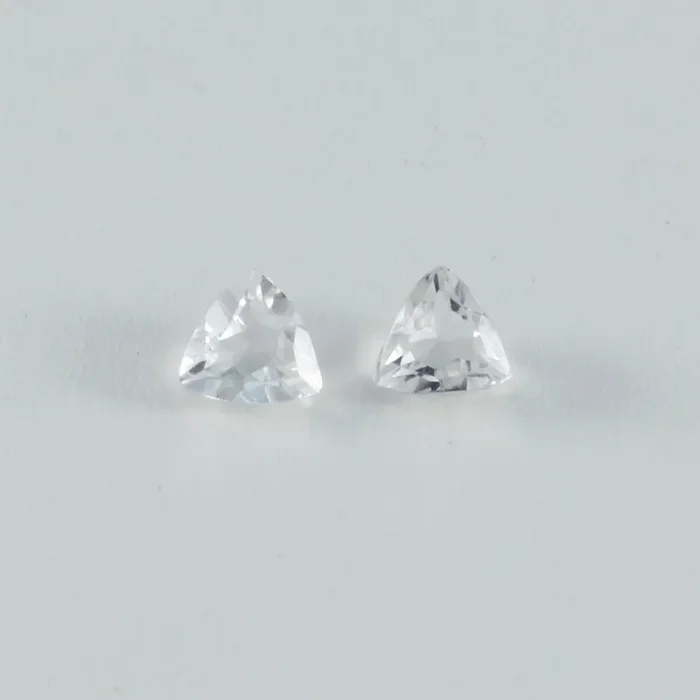 Crystal Quartz 10PC Tiny 5×5 MM Triangle Faceted White Sparkling Semi Precious Loose Gemstone