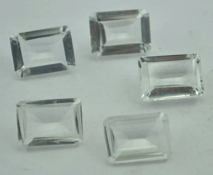 Crystal Quartz 1PC Chunky 12×16 MM Emerald Faceted White Fiery Semi Precious Loose Gemstone